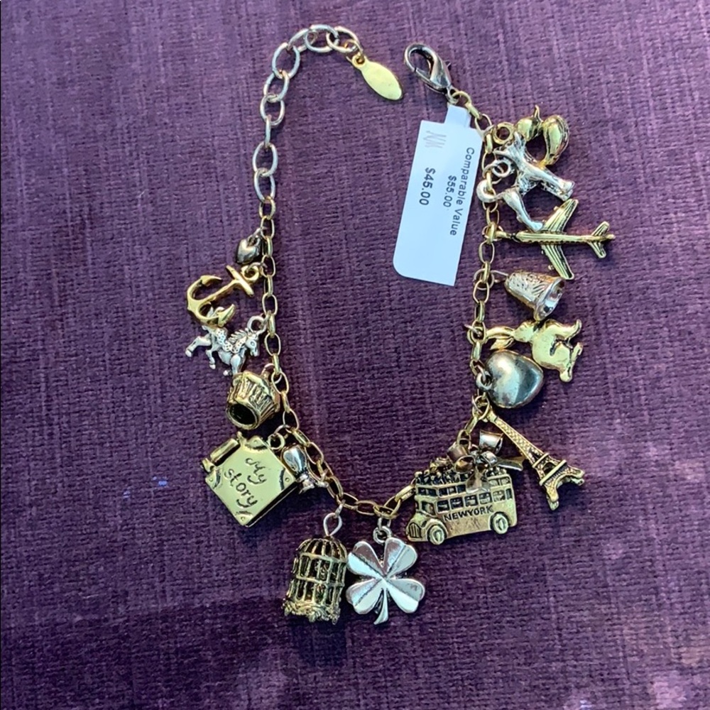 Gold charm bracelet